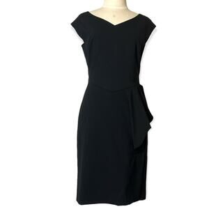 Piazza Sempione virgin wool black side ruffle dress sz 40
